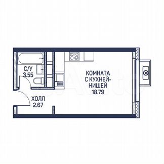 Квартира-студия, 25 м², 13/22 эт.