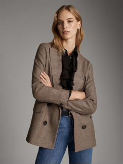 Новый двубортный пиджак блейзер Massimo dutti шерс