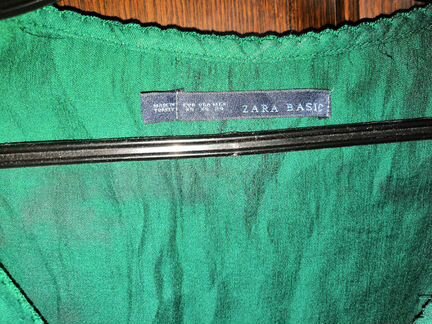 Блузка Zara, новая, цвет темно-изумрудный