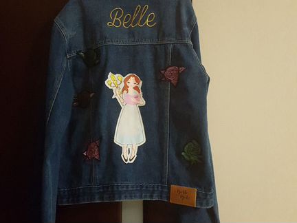 Куртка джинсовая 158 см с аппликациями