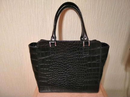 Сумка кожаная с косметичкой