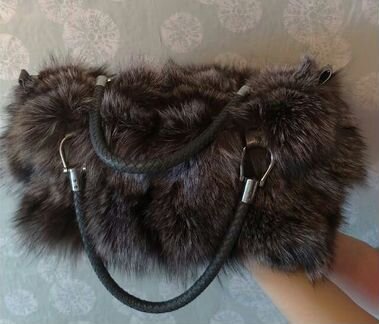 Сумка мех чернобурка