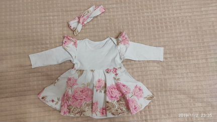 Боди платье + солоха 74 размер