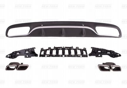 Диффузор с насадками 63 AMG Mercedes W205 Coupe