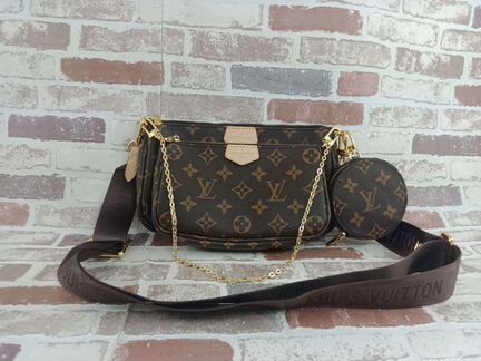 Сумка 3 в 1 Louis Vuitton канва + кожа