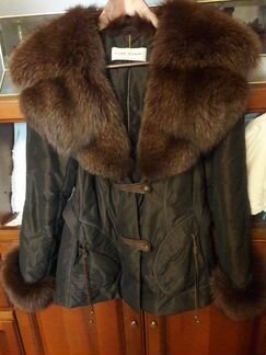 Куртка автоледи с воротником и манжетам песца