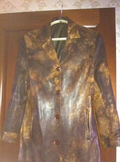 Пальто женское кожаное