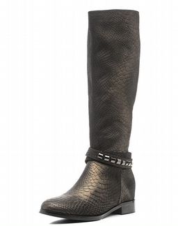 Сапоги н/кожа евро зима под рептилию(новые) Италия