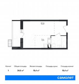 Квартира-студия, 24.5 м², 6/12 эт.
