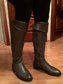 Зимние кожа сапоги