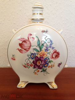 Фляга фарфоровая, Германия 60г., Мейсенский цветок