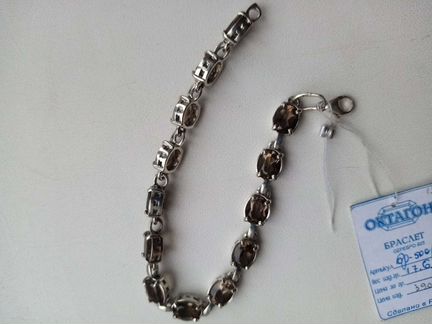 Браслет из серебра 925 пробы с раухтопазами бр-500