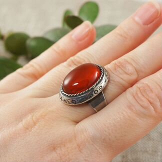 Кольцо Сердолик (13х18мм)