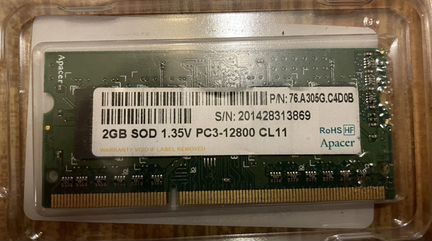 Оперативная память Ddr3 2gb 12800 Apacer