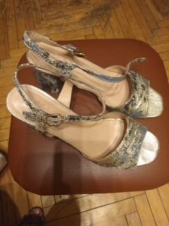 Босоножки, золото, Италия, 39