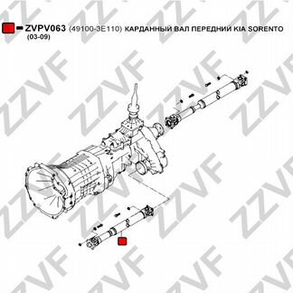 Карданный вал передний KIA sorento (03-09)