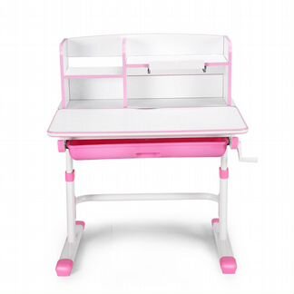 Растущая Парта S80 роз+Секретер+Стул+Лампа/Тайвань