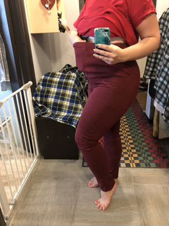 Джинсы для беременных кирпично-красные Uniqlo, 48