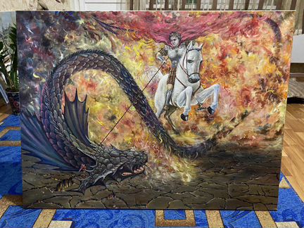 Георгий победоносец. 120х100, масло/холст