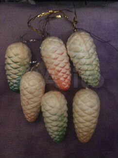 Советские ёлочные игрушки-шишки