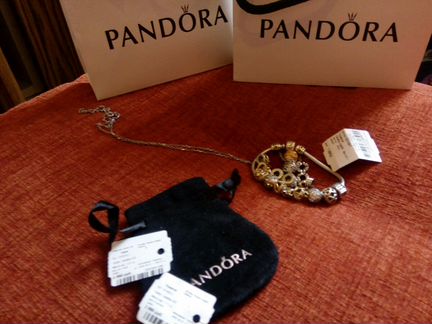 Pandora шармы,разделители серебро-золото. SL шармы