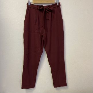 Брюки бордовые на поясе ASOS