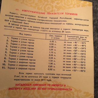 Колба для китайского термоса новая