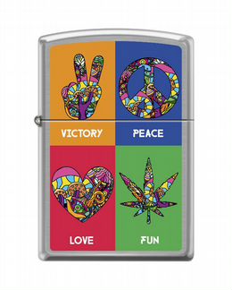 Зажигалка Zippo - Hippie Symbols