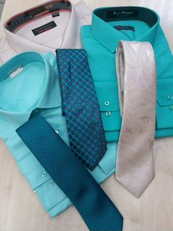 Рубашка приталенная галстук