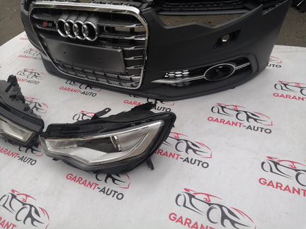 Передний бампер с фарами Audi A6 C7 S6 S-line