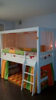 Кровать чердак из массива бука