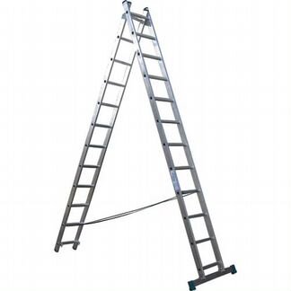 Лестница алюминиевая двухсекционная Krosper