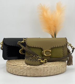 Женская сумка Coach кожа замша черная новая