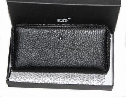 Мужской кожаный клатч кошелек Montblanc black new