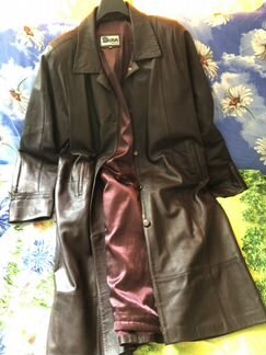 Женский кожаный плащ