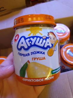 Фруктовое пюре Агуша первая ложка. Груша с 4 месяц