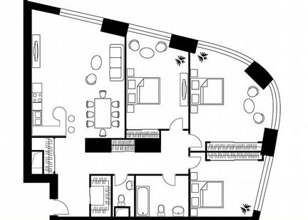 3-к квартира, 138.7 м², 37/56 эт.