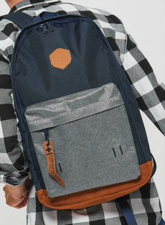 Новый Рюкзак с брелоком кожаное дно цветовые блоки