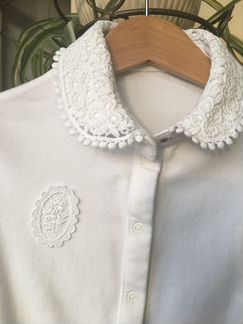 Маленькая Леди трикотажная блузка с кружевом