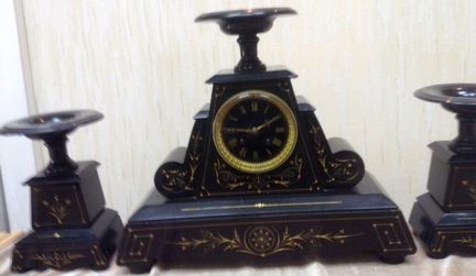 Каминный сет антиквариат подсвечниками-чашами