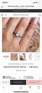 Золотое кольцо с лабрадоритом Moon Magic