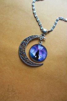 Кулон волк и луна