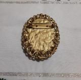 Брошь старинная, бронза,фарфор, Германия