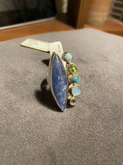 Кольцо серебряное с натуральными камнями