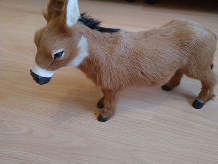 Осел игрушка из натурального меха не мягкая