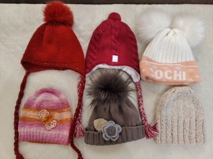 Зимние шапки демисезонные новые и б/у