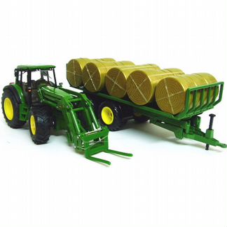 Трактор Siku John Deere, с прицепом для КИП сена (1:32) (3862)