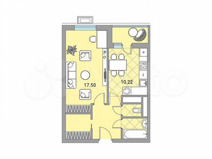 1-к квартира, 41.6 м², 6/24 эт.