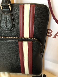 Bally деловая сумка портфель для ноутбука черн кож