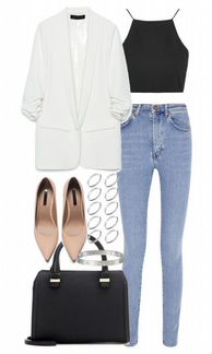 Новый белый жакет Zara M
